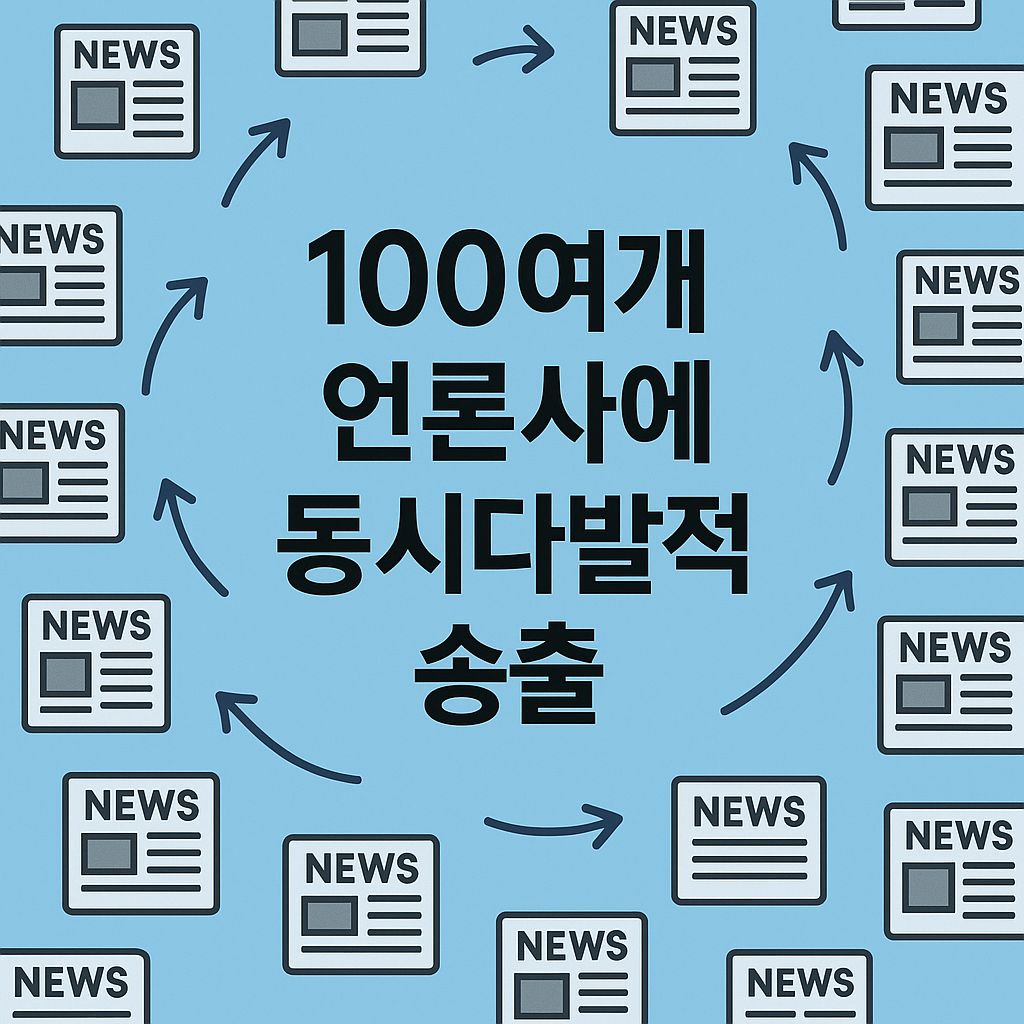100여개 언론사에 동시다발적 송출 (1개당 12만원)